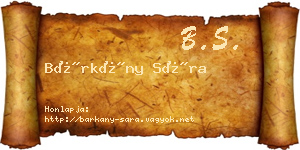 Bárkány Sára névjegykártya